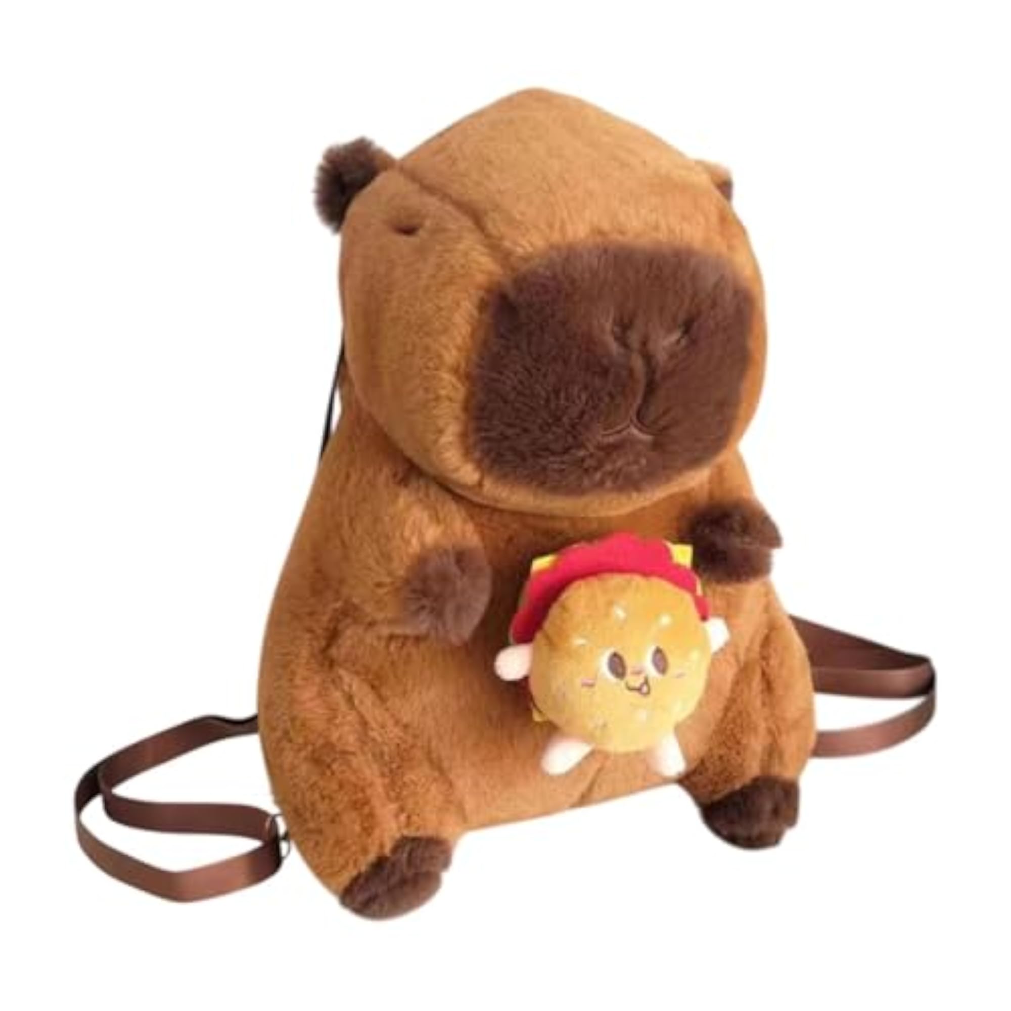 Plush Capybara Cartoon Backpack for Casual Outdoor Shopping